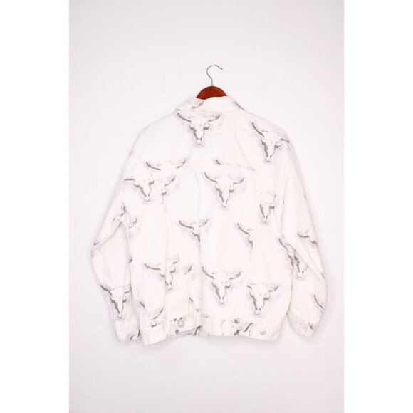 Peach Love Denim Cowgirl Skull Print Women's S Western Pocketed Relaxed Fit - Picture 5 of 14